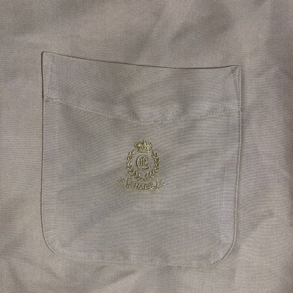 Chaps Ralph Lauren Khaki Short Sleeve Button Front Shirt Rayon Polyester S I77 - Picture 3 of 5